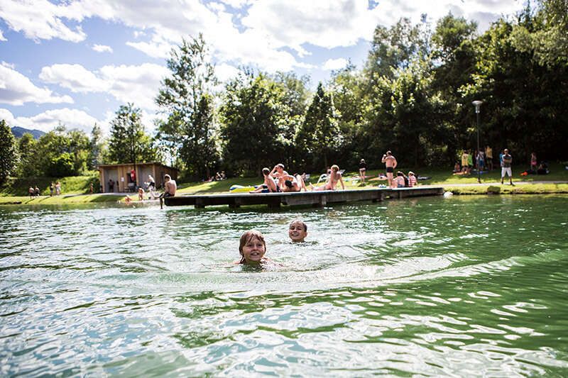 Swimming in the Ried bathing lake